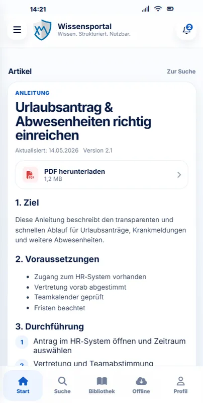 Mobile Wissensmanagement‑App