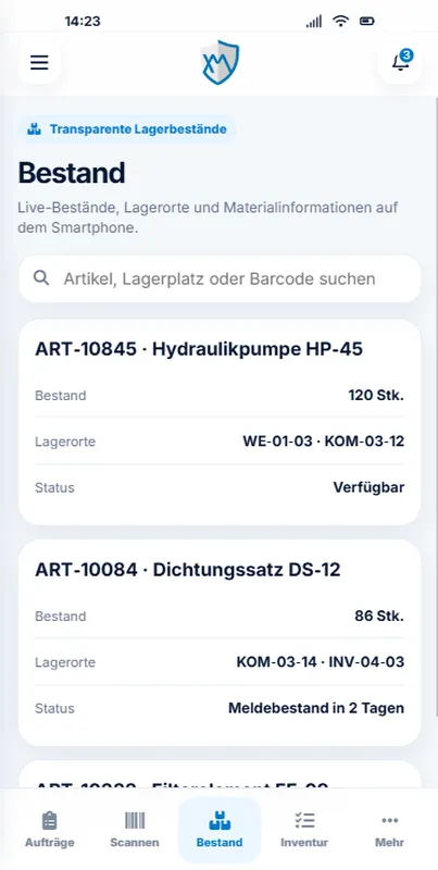 Lager‑ & Logistik‑App