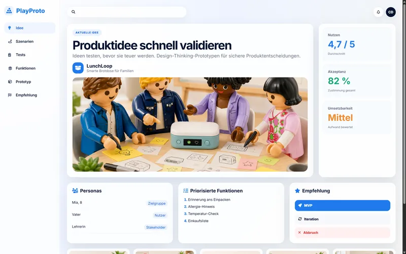 Entwicklung eines Prototypen im Design-Thinking-Ansatz.