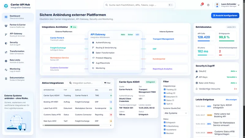 API‑Integration von Drittsystemen bzw. Frachführern