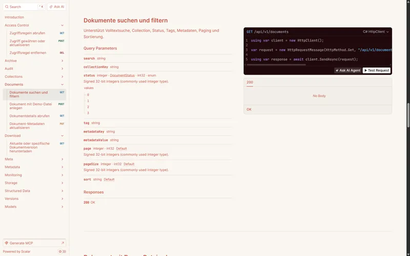 Backend für Daten & Dokumentenverwaltung